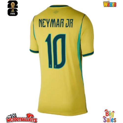 Brazil Neymar Jr #10 Replica Home Stadium Shirt for Women World Cup 2026 Short Sleeve